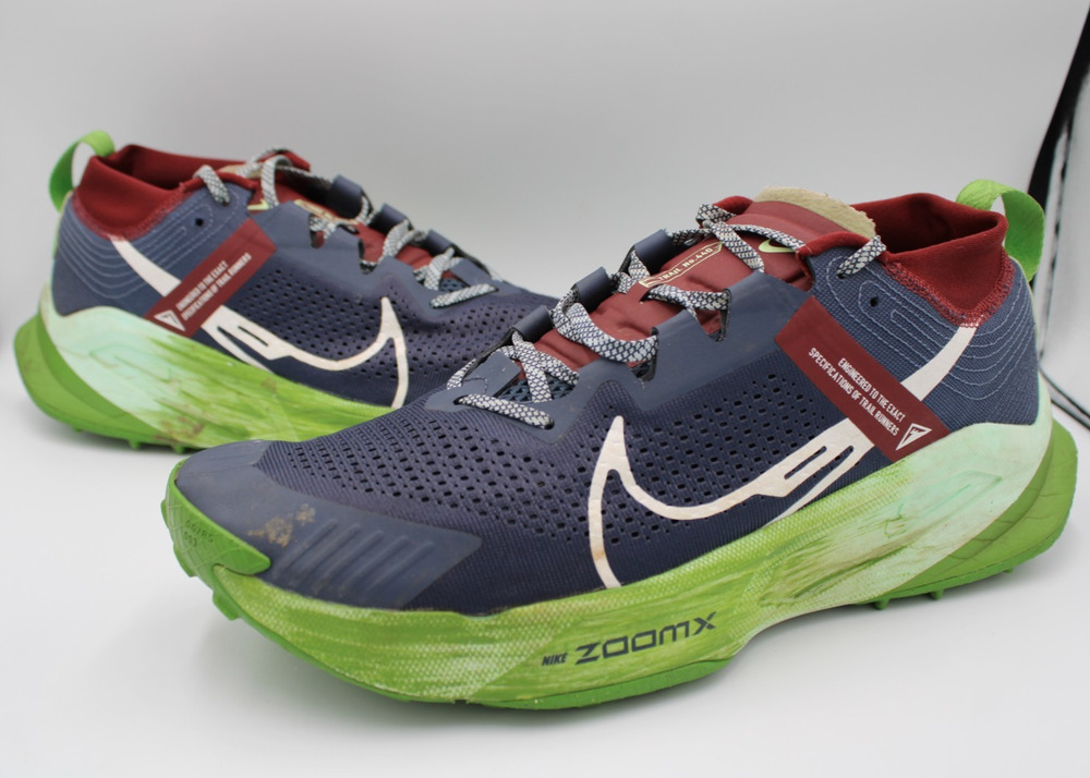 Size 14 - Nike ZoomX Zegama Thunder Blue Chlorophyll Dark Team Red - DH0623-403